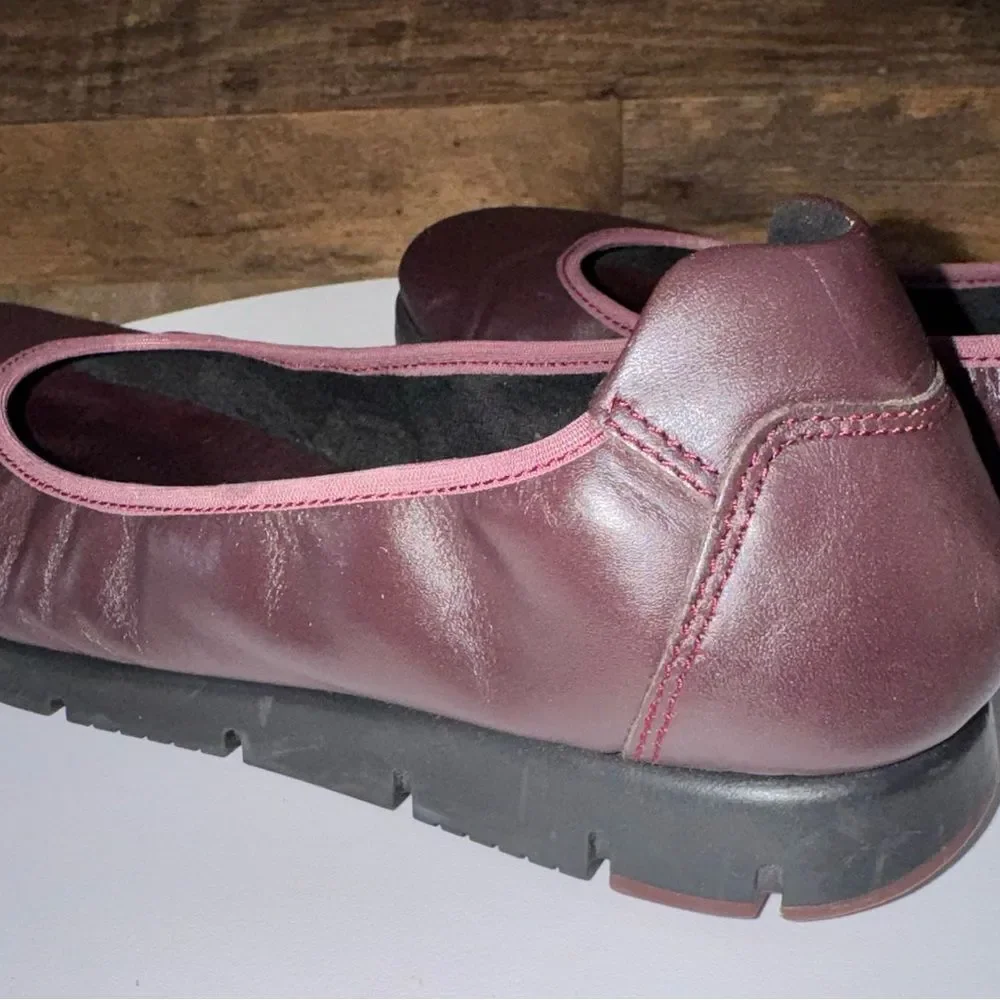 Hotter Leather Ballet Flats Plum Purple Comfort Size US 8